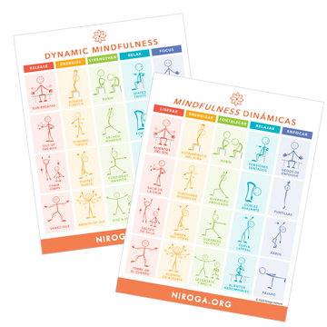 Dynamic Mindfulness Mini Poster for K-2 • Essentials for Emotion Regulation • English & Spanish • 8.5"x11"