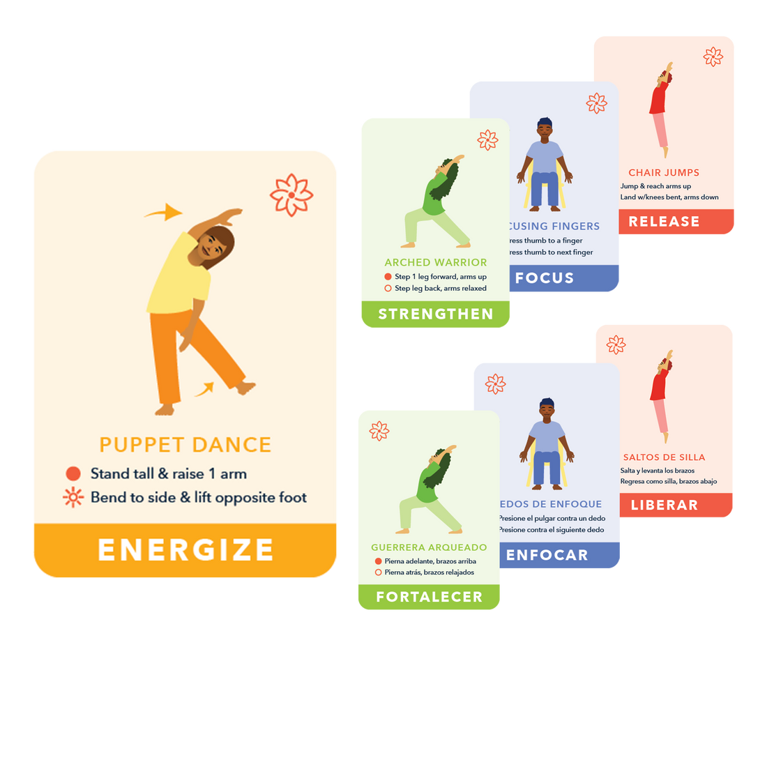 Dynamic Mindfulness Activity Cards • English & Spanish